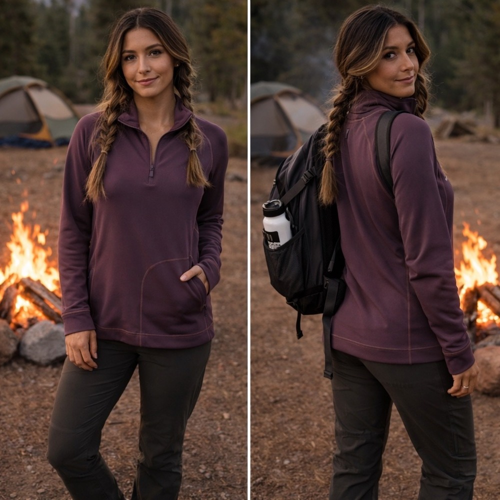 Outdoor Research Women's Athleisure Camping Hiking Quarter Zip Thumbholes Large